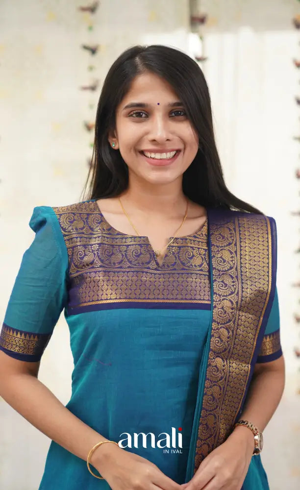 Meera Blue shade and Royal Blue tone Cotton Salwar salwar