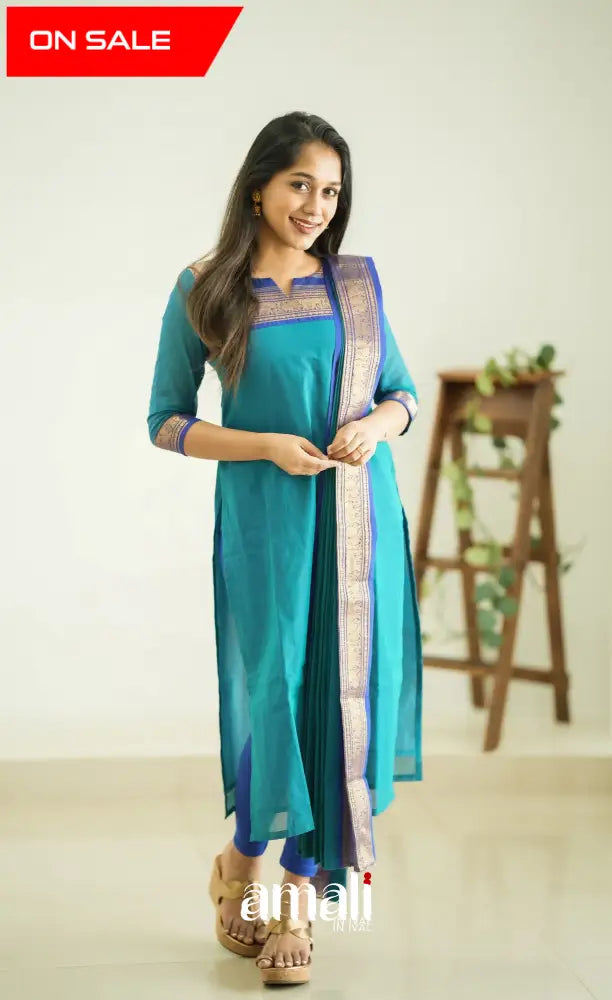 Meera Blue Tone And Royal Shade Cotton Salwar Salwar