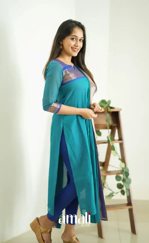Meera Blue Tone And Royal Shade Cotton Salwar Salwar