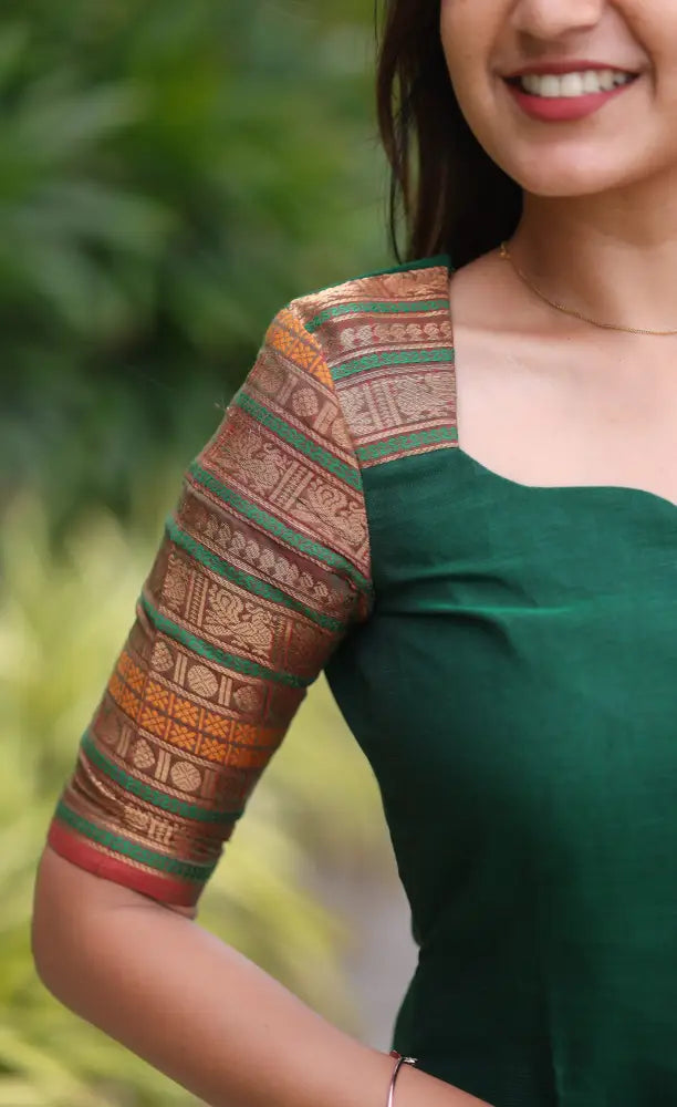 Meera Cotton Salwar - Dark Green and Manthalir salwar