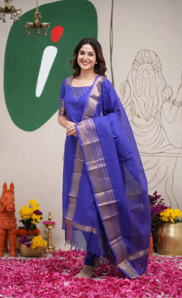 Meera Cotton Salwar - Royal Blue salwar