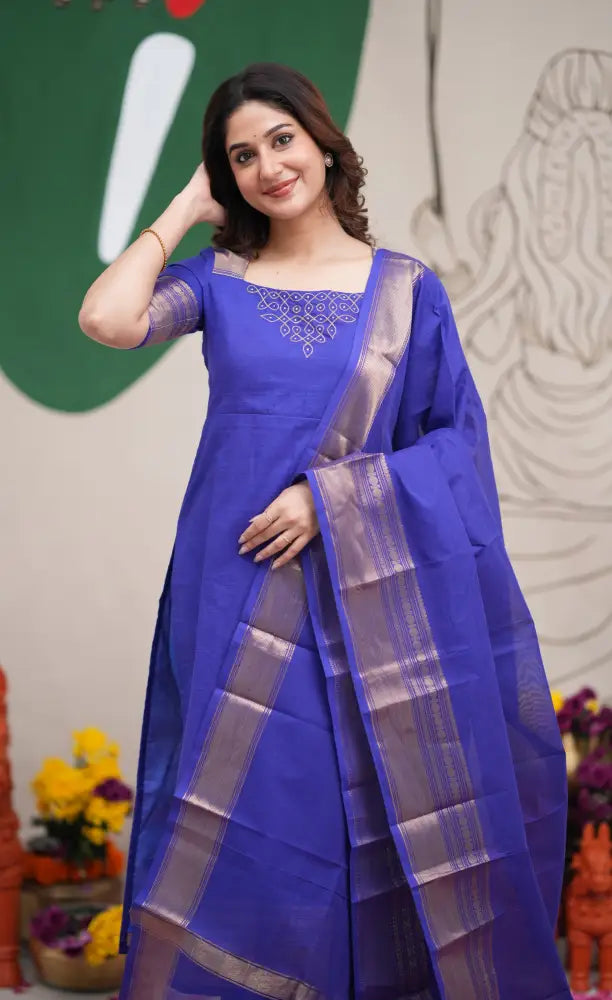 Meera Cotton Salwar - Royal Blue salwar