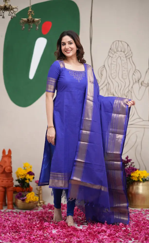 Meera Cotton Salwar - Royal Blue salwar