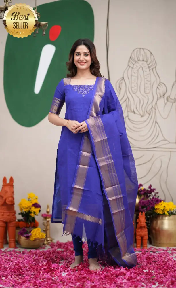 Meera Cotton Salwar - Royal Blue salwar