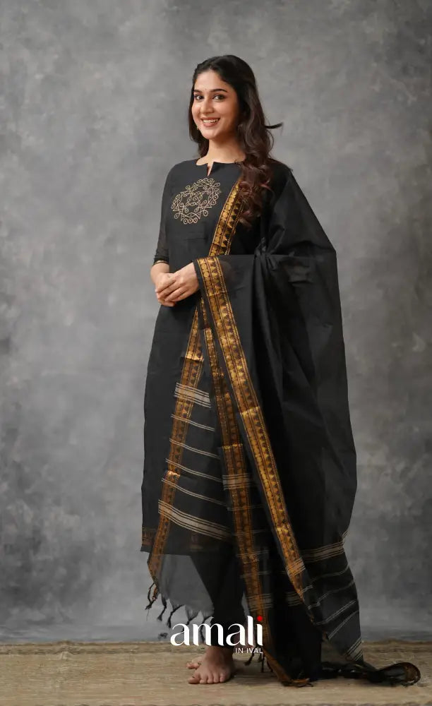 Meera Cotton Salwar - Black salwar