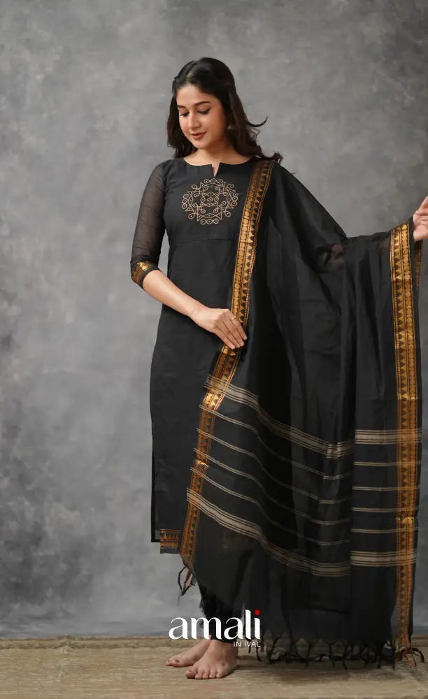 Meera Cotton Salwar - Black salwar