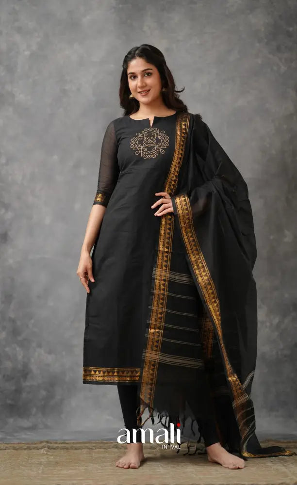 Meera Cotton Salwar - Black salwar