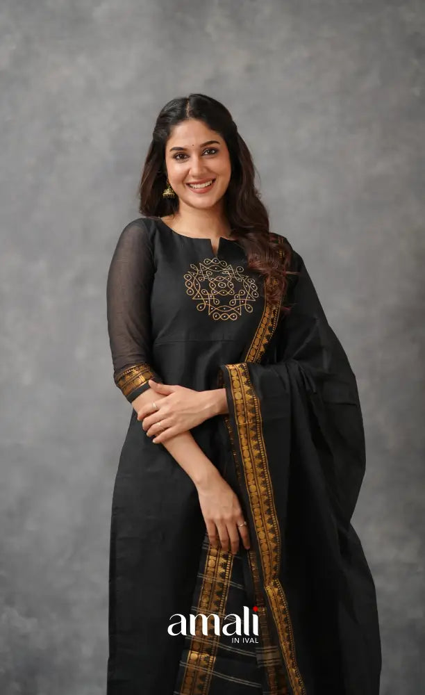 Meera Cotton Salwar - Black salwar
