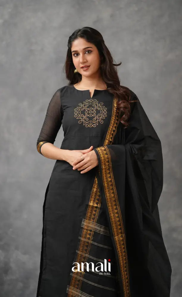 Meera Cotton Salwar - Black salwar