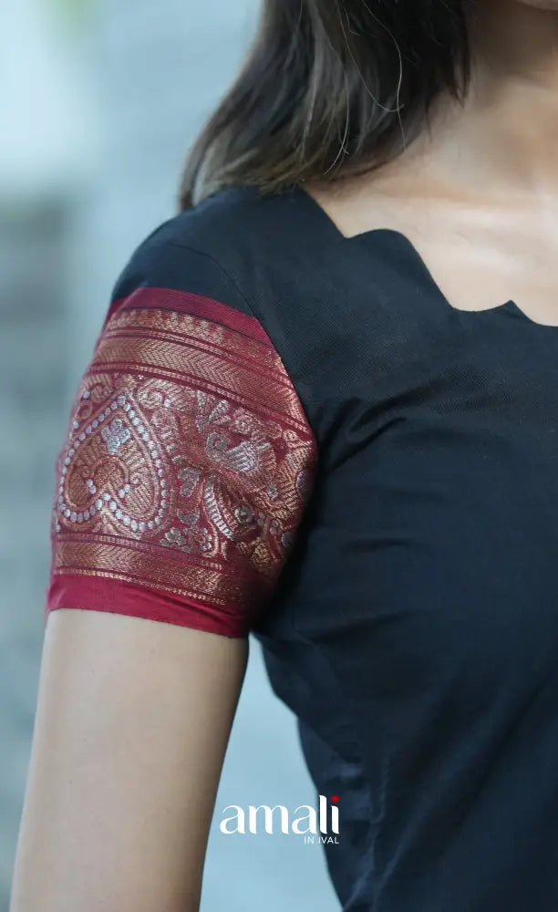 Meera Cotton Salwar - Black and Red salwar