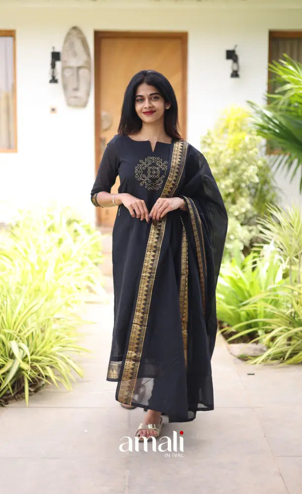 Meera Cotton Salwar - Black salwar