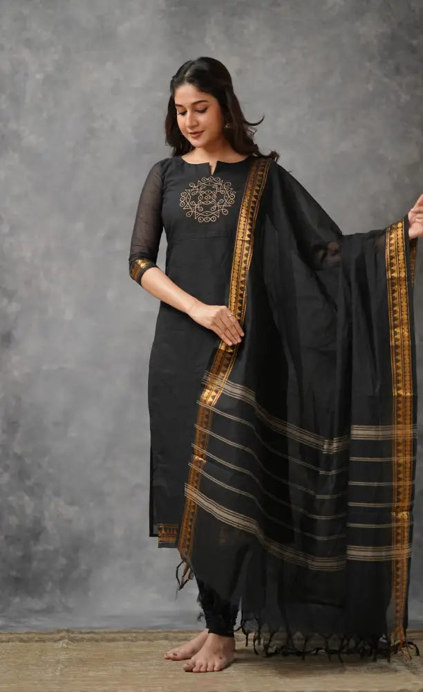 Meera Cotton Salwar - Black salwar