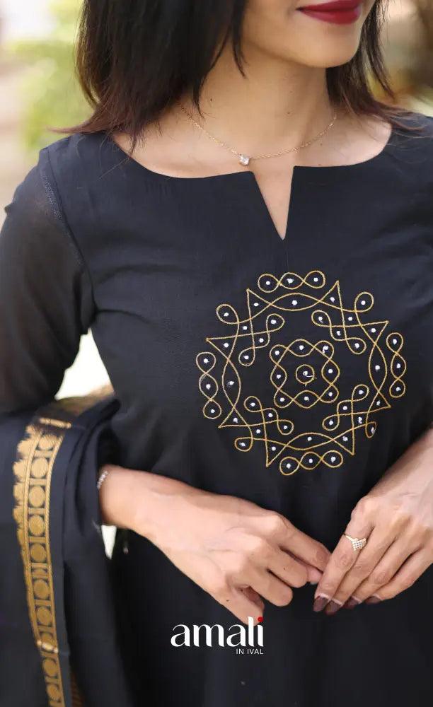 Meera Cotton Salwar - Black salwar