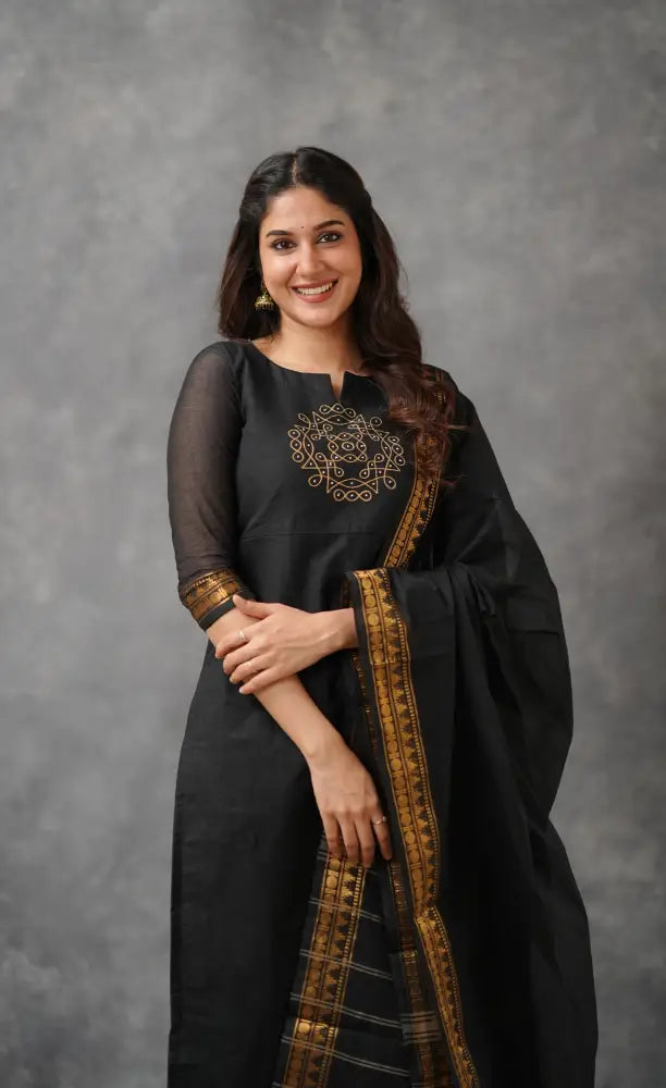Meera Cotton Salwar - Black salwar