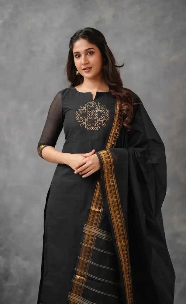 Meera Cotton Salwar - Black salwar