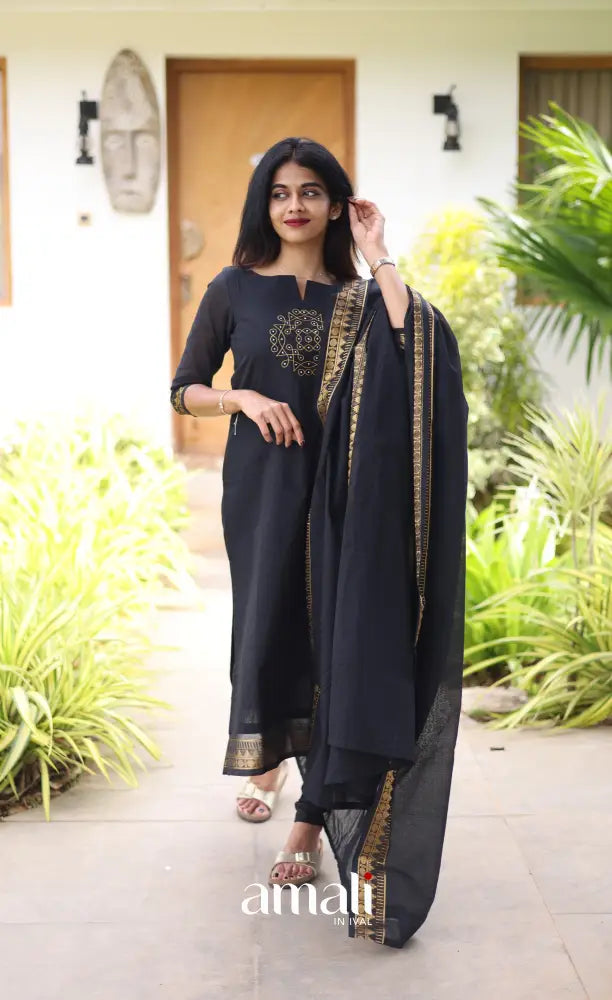 Meera Cotton Salwar - Black salwar