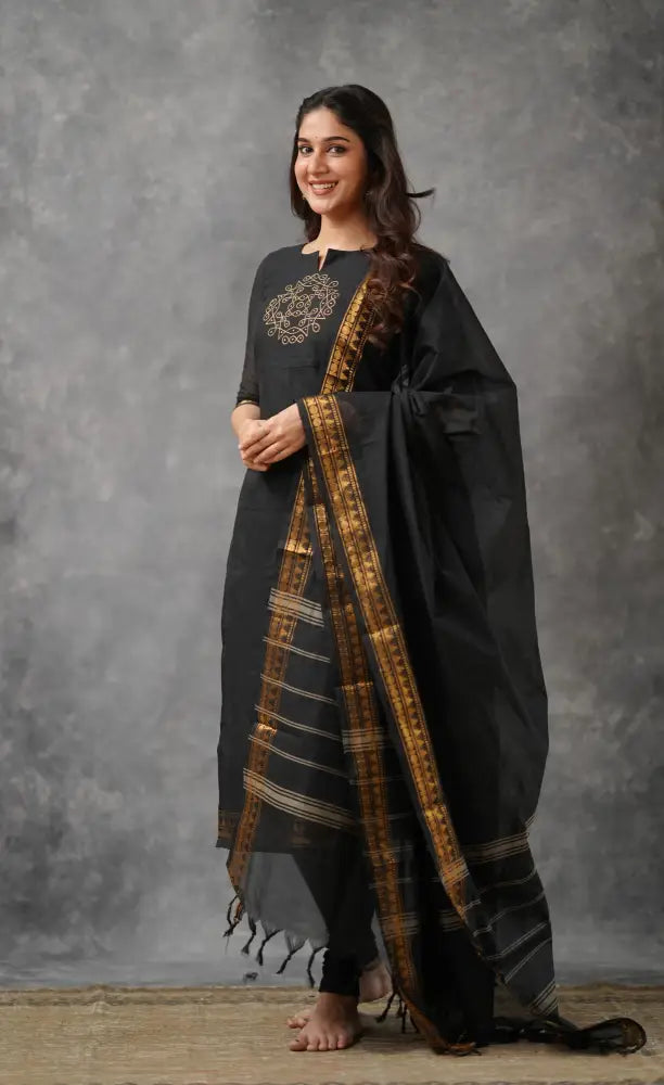 Meera Cotton Salwar - Black salwar