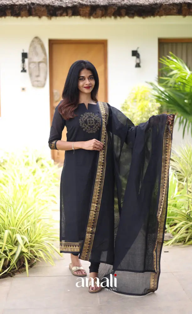 Meera Cotton Salwar - Black salwar