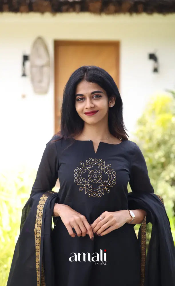 Meera Cotton Salwar - Black salwar