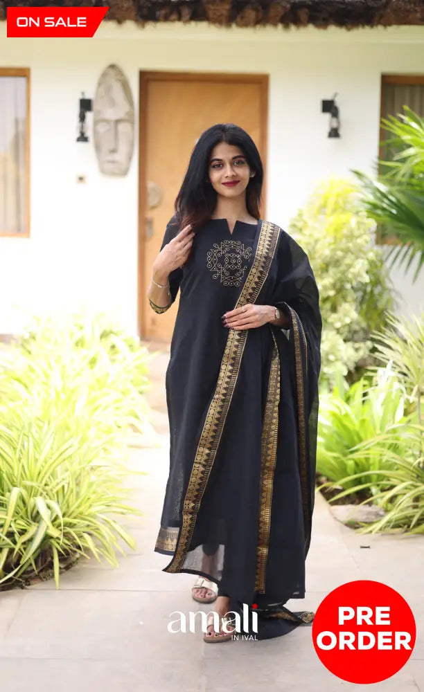 Meera Cotton Salwar - Black salwar