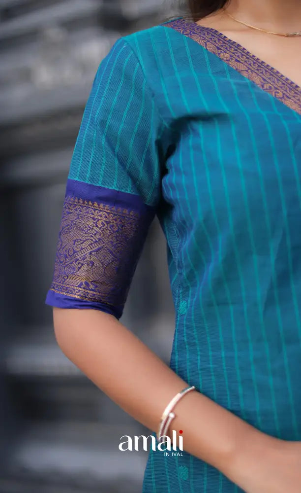 Meera Cotton Salwar Blue shade and Royal Blue tone salwar