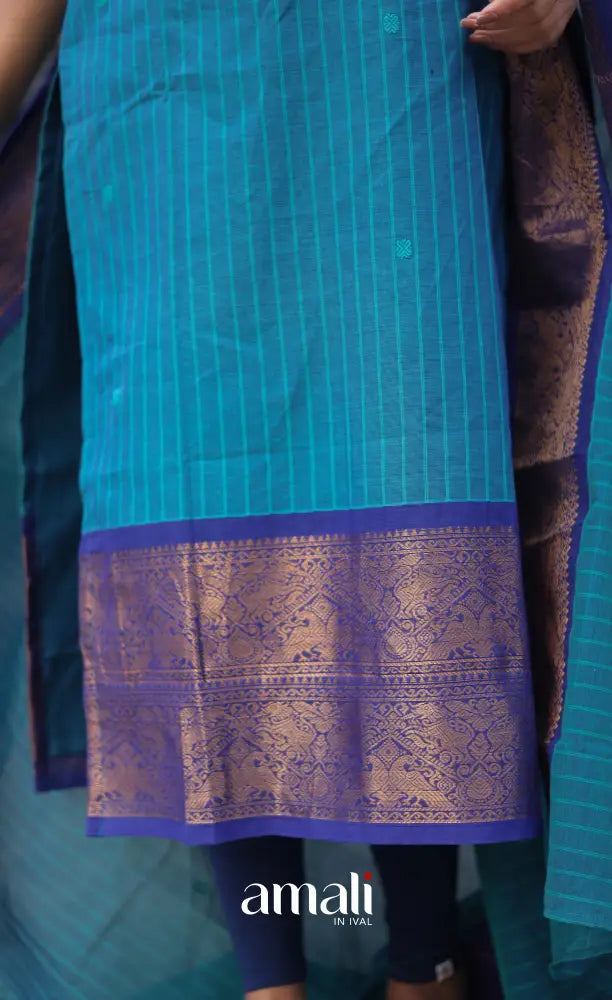 Meera Cotton Salwar Blue shade and Royal Blue tone salwar