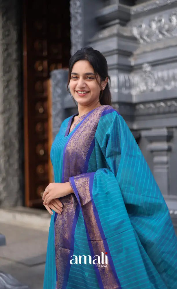 Meera Cotton Salwar Blue shade and Royal Blue tone Plus Size salwar