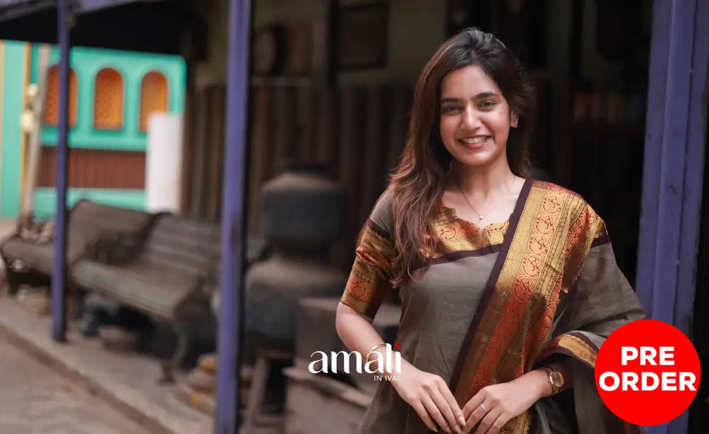 Meera Cotton Salwar - Brownish Grey and Dark Brown salwar