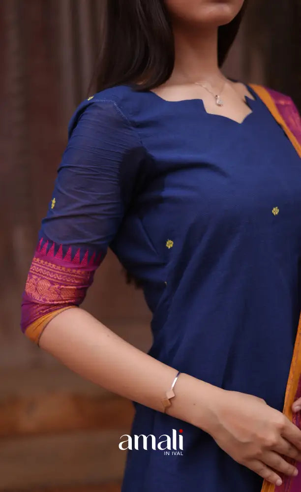 Meera Cotton Salwar - Dark Blue and Purple salwar