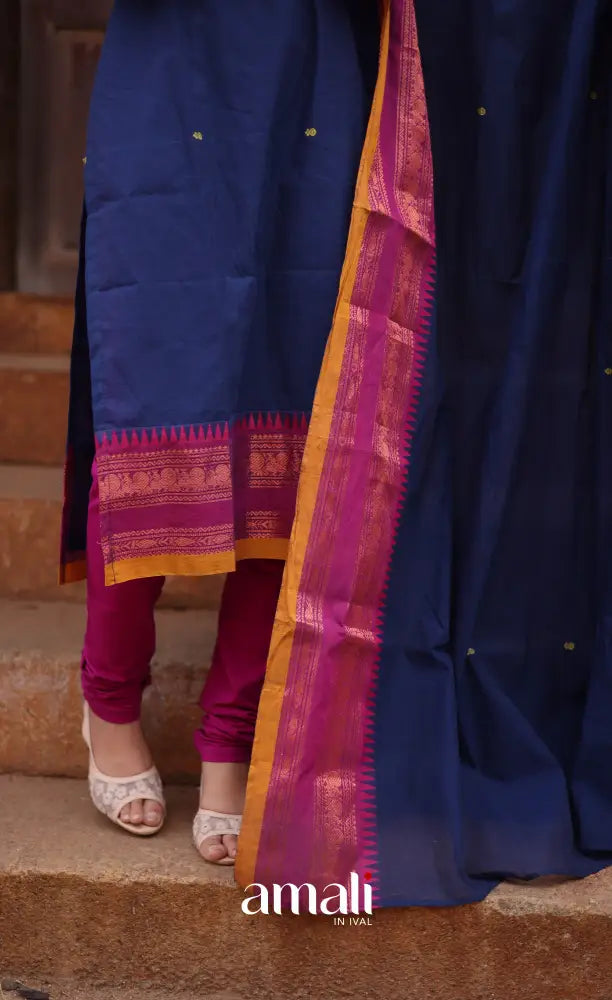 Meera Cotton Salwar - Dark Blue and Purple salwar