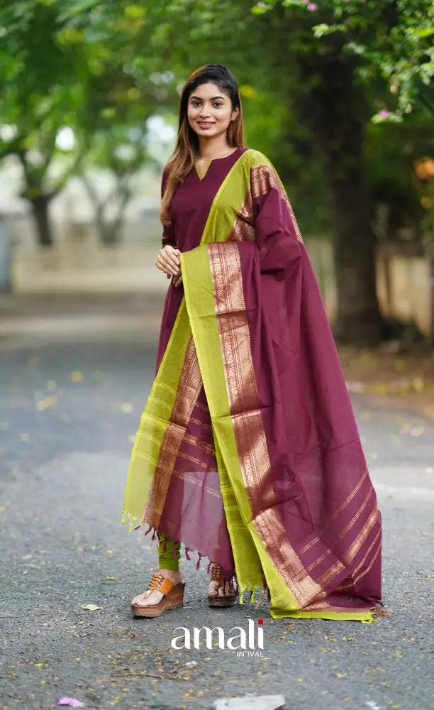 Meera Cotton Salwar - Dark Burgundy salwar