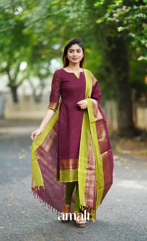 Meera Cotton Salwar - Dark Burgundy salwar