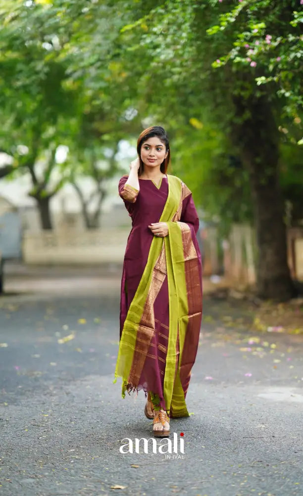 Meera Cotton Salwar - Dark Burgundy salwar