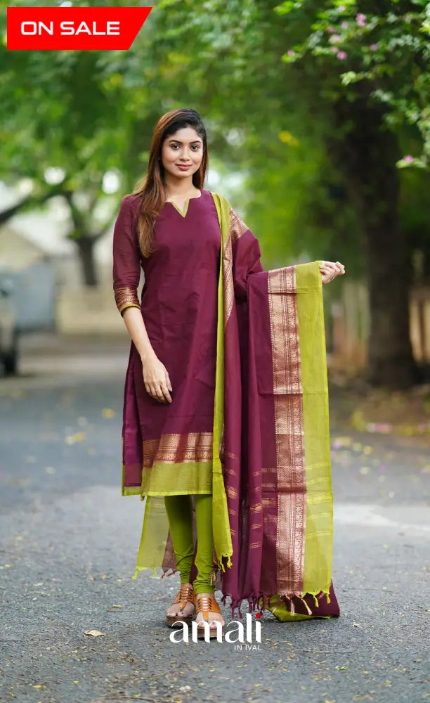Meera Cotton Salwar - Dark Burgundy salwar