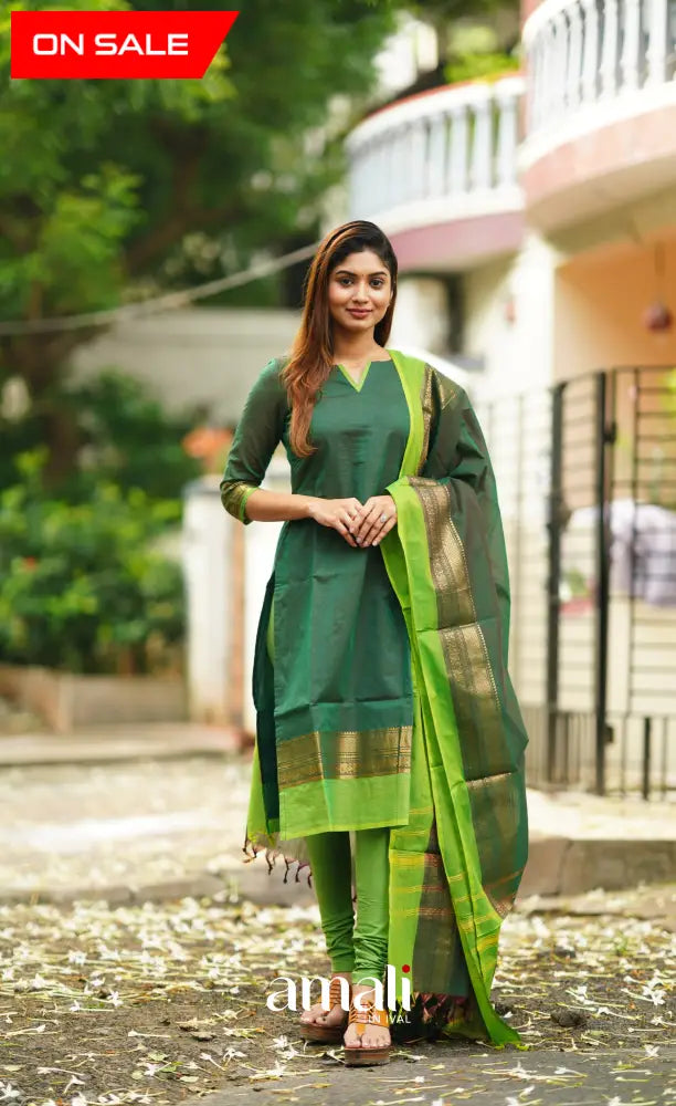Meera Cotton Salwar - Dark Green salwar