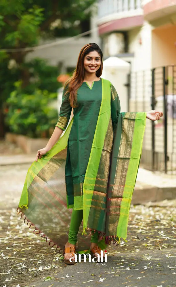 Meera Cotton Salwar - Dark Green salwar
