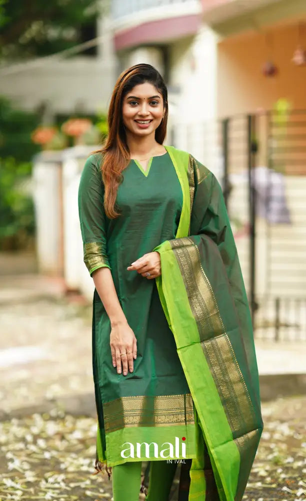 Meera Cotton Salwar - Dark Green salwar