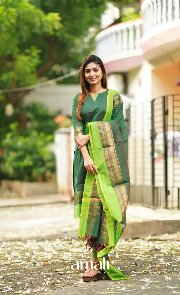 Meera Cotton Salwar - Dark Green salwar