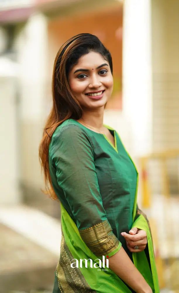 Meera Cotton Salwar - Dark Green salwar