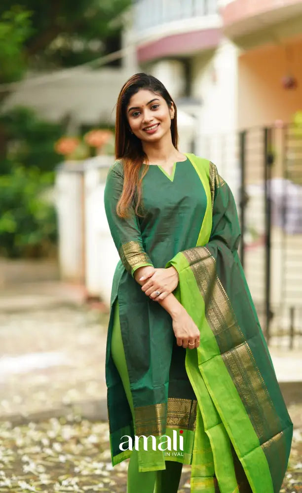 Meera Cotton Salwar - Dark Green salwar