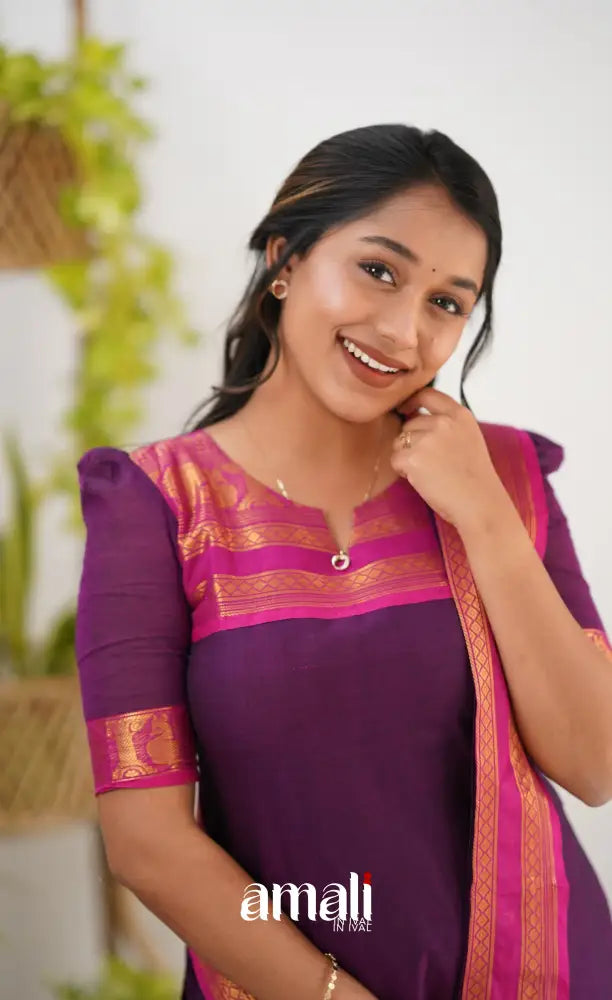 Meera Cotton Salwar - Dark Purple Salwar