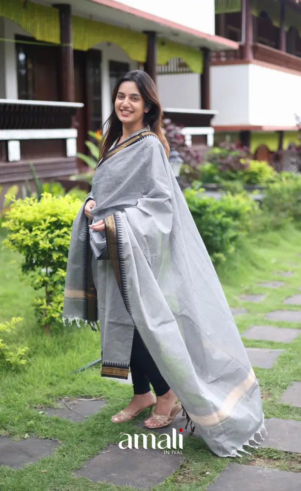 Meera Cotton Salwar - Grey and Black salwar