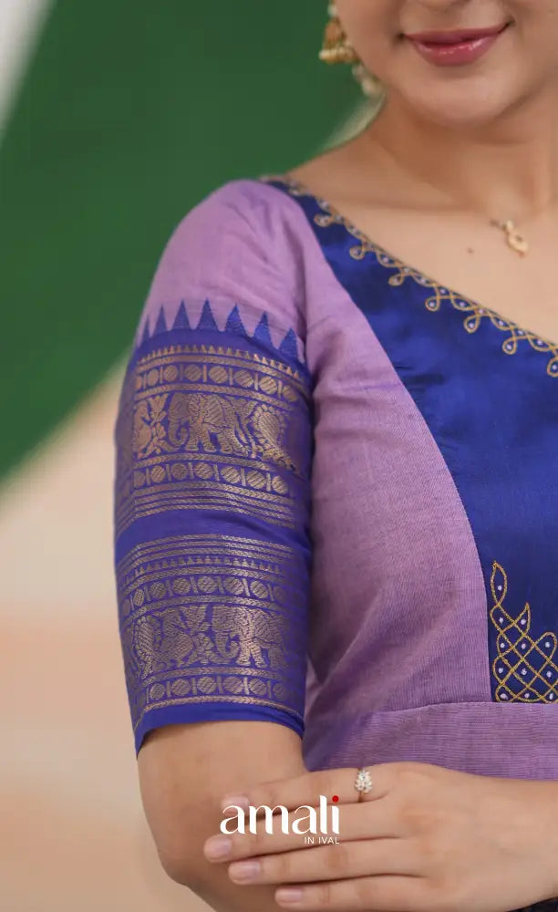 Meera Cotton Salwar - Lavender and Dark Blue salwar