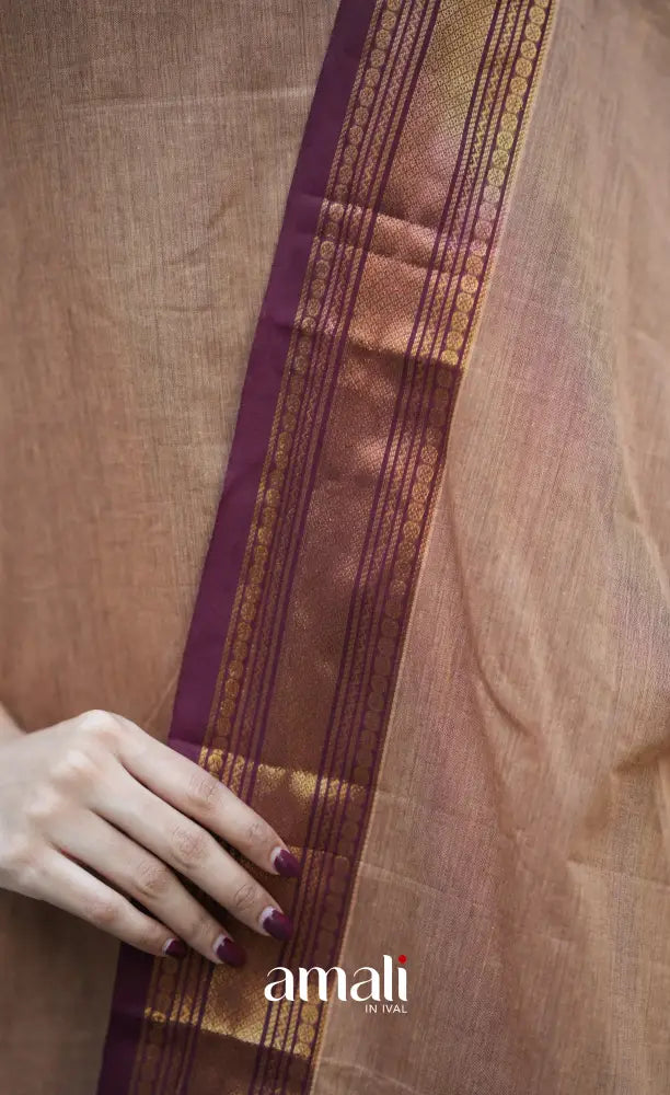 Meera Cotton Salwar - Light Brown and Dark Maroon salwar