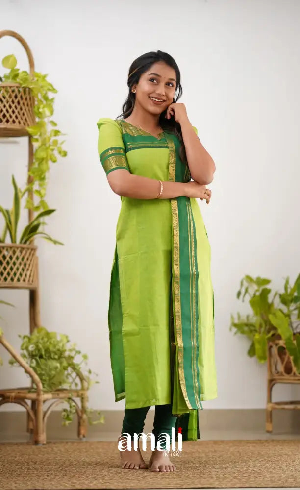 Meera Cotton Salwar - Light Green Salwar
