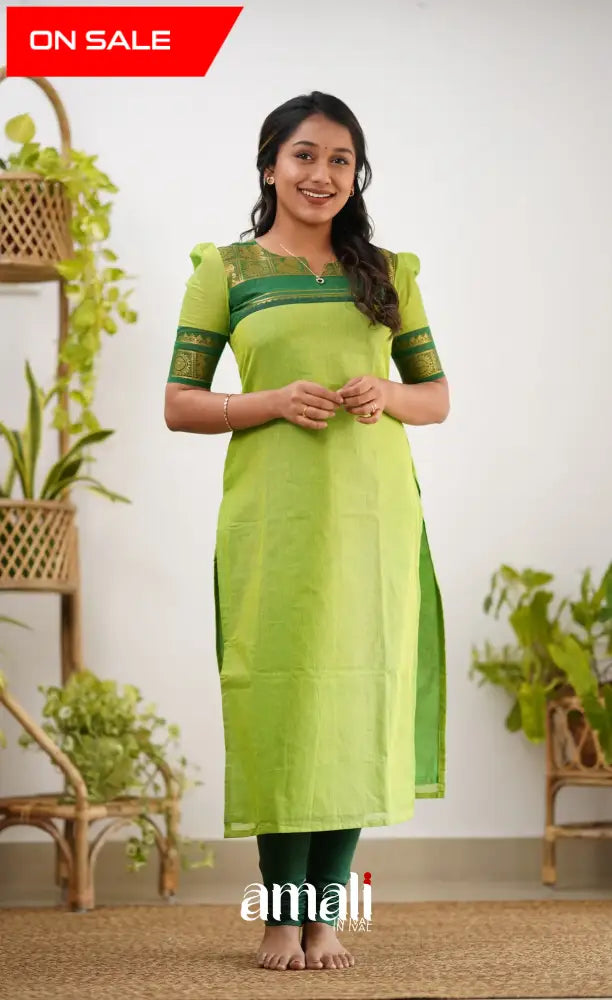Meera Cotton Salwar - Light Green Salwar