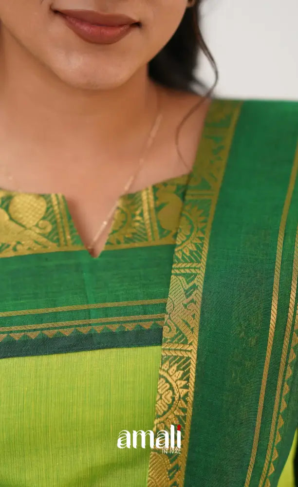 Meera Cotton Salwar - Light Green Salwar