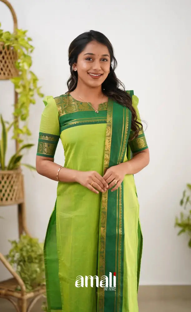 Meera Cotton Salwar - Light Green Salwar