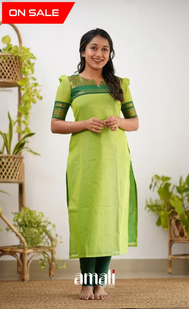 Meera Cotton Salwar - Light Green Salwar