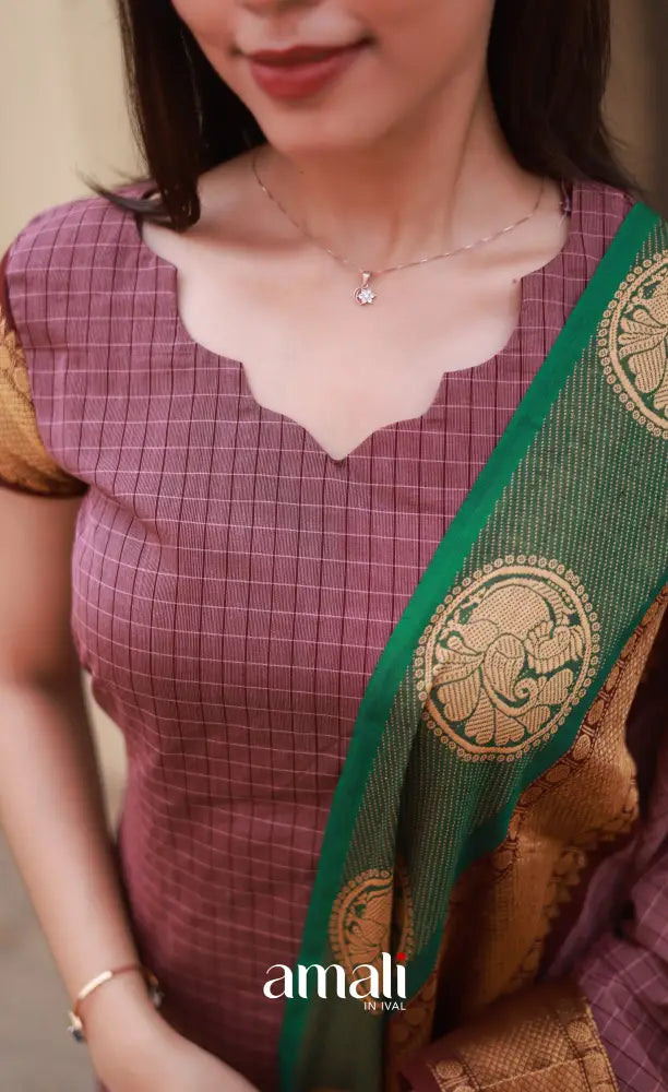 Meera Cotton Salwar - Mauve and Brownish Magenta salwar